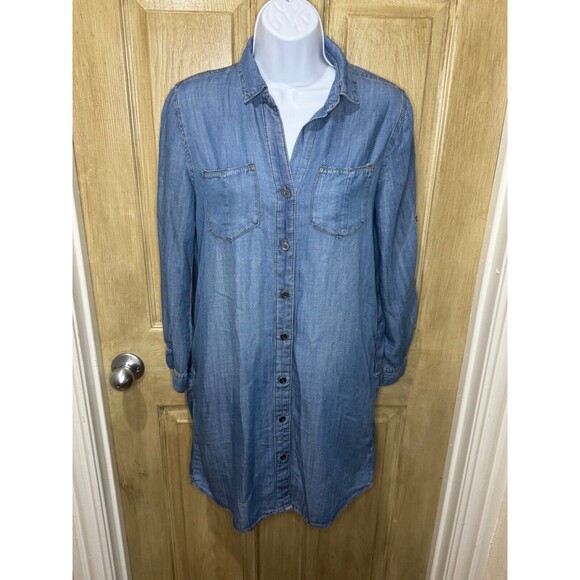 VELVET HEART SZ XS LIGHTWEIGHT  DENIM DRESS BUTTON DOWN - Picture 1 of 5